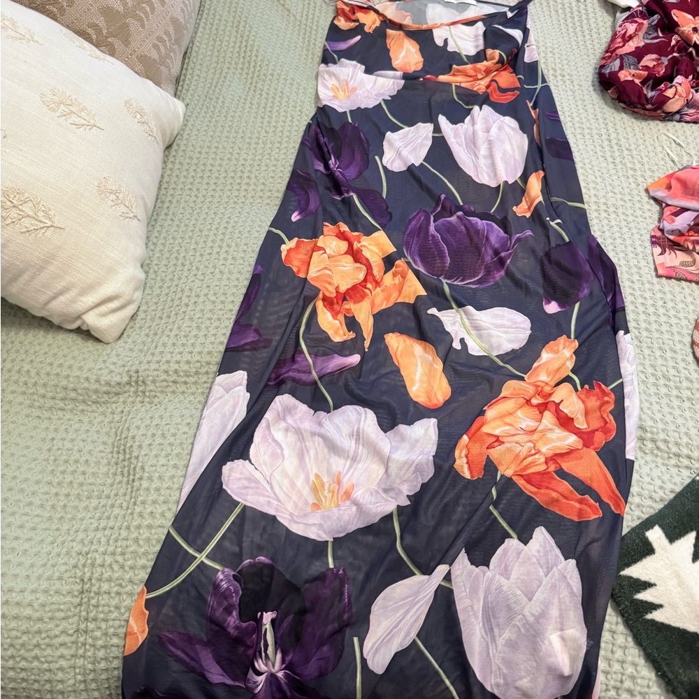 Peppermayo Floral Maxi Dress - Purple, Orange, White